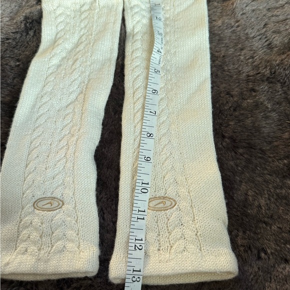 NIKE WHITE WOOL FINGERLESS GLOVES Mittens Arm Warners Wool blend One Size - Picture 2 of 7